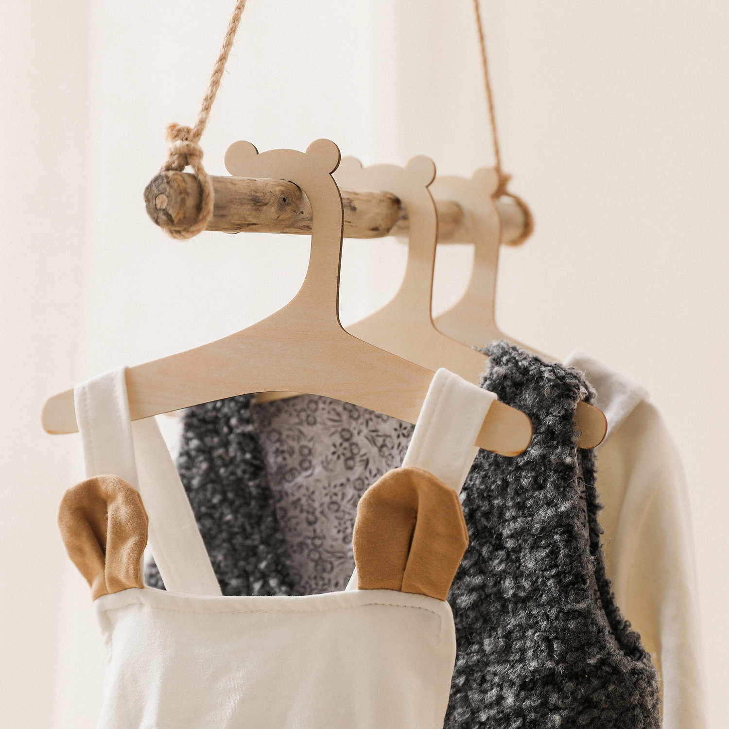 Baby Clothing Hanging Rack - 5/10 Pezzi Appendiabiti in Legno per